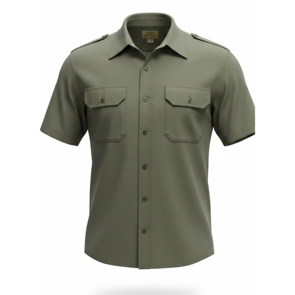 Cabelas Safari Series Mens Large Olive Green S/S Button Up Field Shirt (S23)